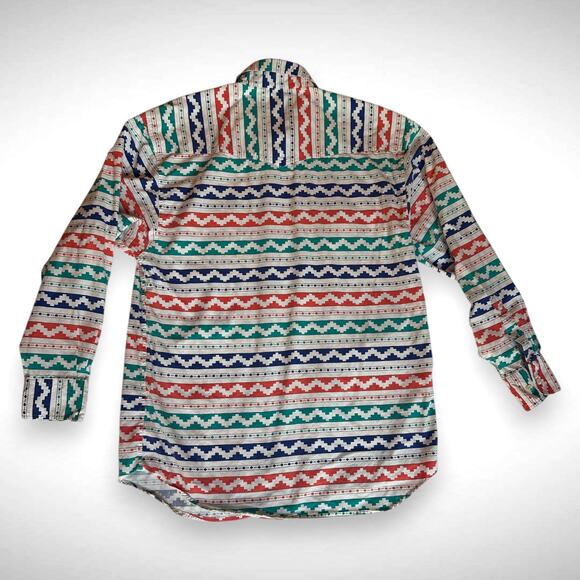 Lazy Mahan Authentic Ranchwear Large Rodeo Tough Cotton Aztec Western Indie - Picture 3 of 5